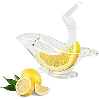 Manual Lemon Juicer, Acrylic Manual Lemon Slice Squeezer, Portable Transparent Fruit Juicer, Elegance Bird Shape, Hand Juicer for Orange Lemon Lime Pomegranate (2 Pack)