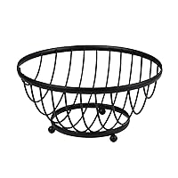 Spectrum Diversified Ashley Fruit Bowl, Classic Kitchen Design for Produce Storage Basket Holder, Countertop Décor & Kitchen Organization, Traditional Décor, 1 EA, Black