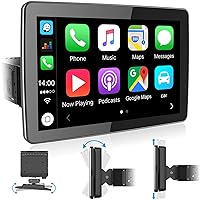 Single Din Bluetooth Car Stereo: 9 Inch IPS Touchscreen Audio with Carplay | Android Auto | MirrorLink | Backup Camera | FM/AM Car Radio | USB/SD/AUX-in | Fast Charging | Subwoofer