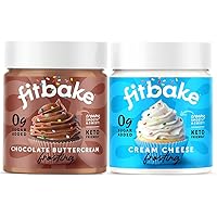 FitBake Chocolate and Cream Cheese Frosting 1 each | Keto Frosting for Low Carb Desserts | Sugar Free Keto Icing | 0g Net Carbs | Gluten Free | Zero Sugar Naturally Sweetened Low Carb Food