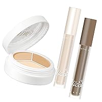 Full Cover Concealer Palette, Tri-Color Concealer Cream + Highlighting & Contouring Stick | Facial Color Correcting Makeup | Blemish Coverage, Sculpting Face, Blends Seamlessly