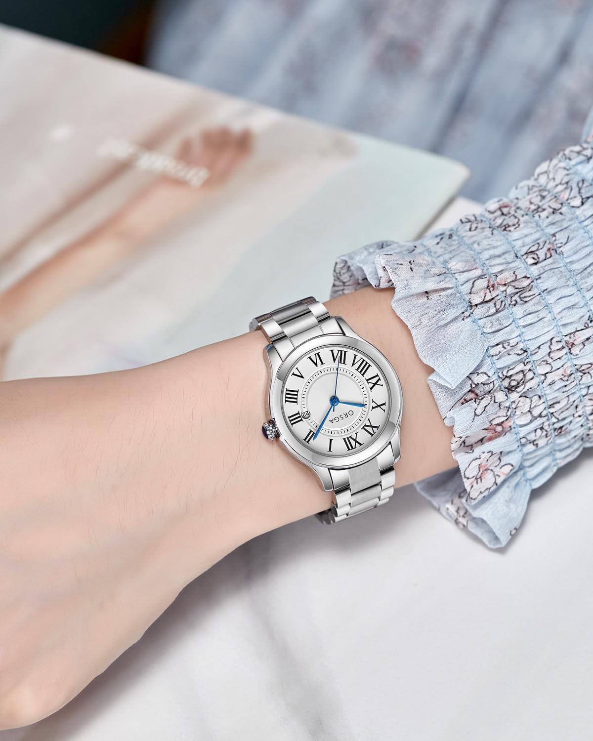 CIVO Paar Uhr Silber Edelstahl Minimalistic Analog Armbanduhr Damen und Herren Designer Wasserdicht Datum Quarz Uhren, Geschenke für Paare
