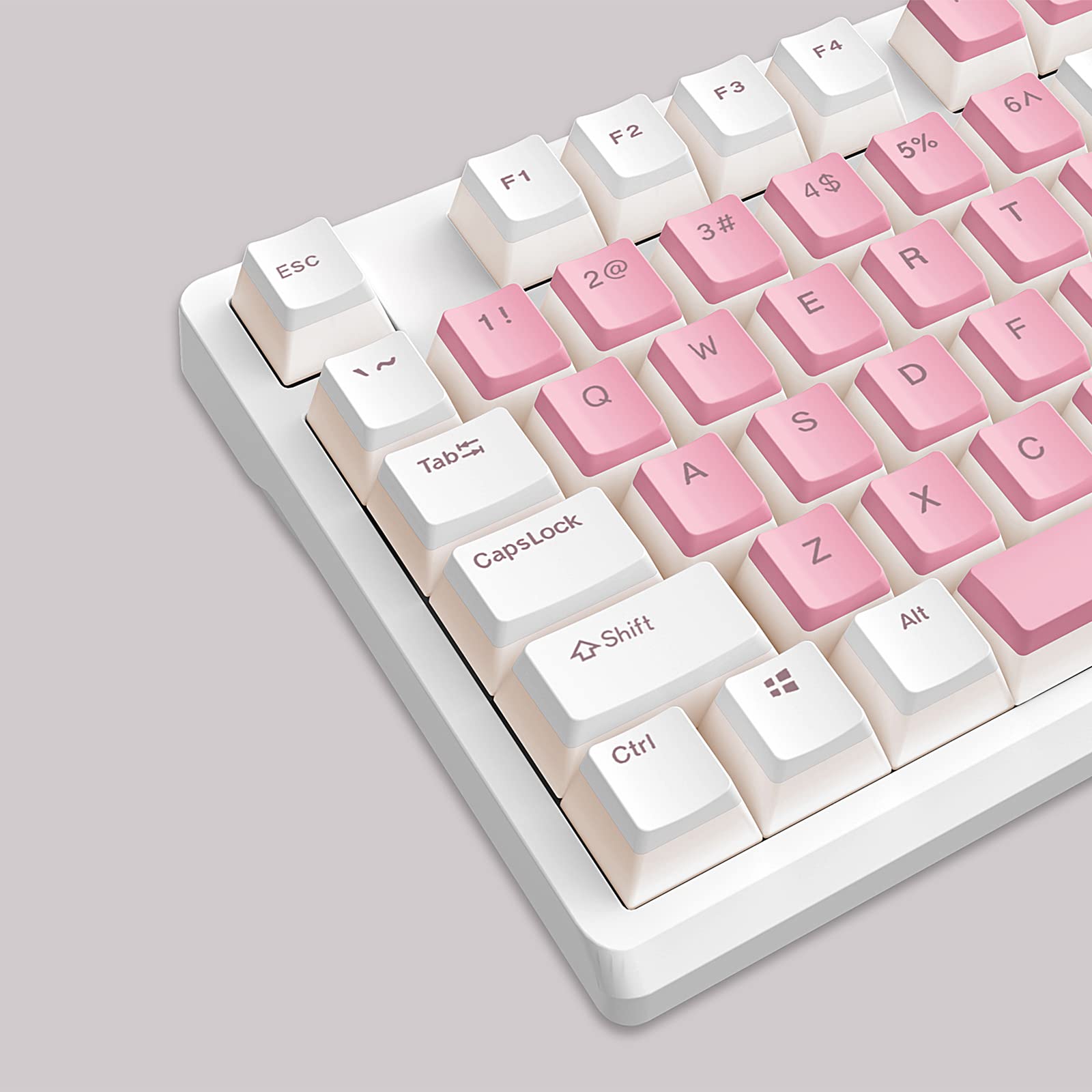 KOLMAX 98-Key RGB Hot-swappable Mechanical Gaming Keyboard, 2.4G Wireless/BT5.0/Wired with PBT Double-Shot Pudding Keycaps Pink-White Gaming Keyboard for Mac & Win Programmable Macro (Pink Switches)