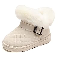 SEAUR Toddler Winter Snow Boots Girls Warm Winter Boots Anti-Slip Boys Waterproof Booties Warm Fur Lined Shoes for Outdoor