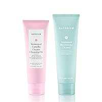 Naturium Fermenting Cleansing Duo, Camellia Creamy Cleansing Oil & Rice Enzyme Cleanser, Gentle & Skin Brightening Wash