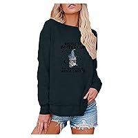 HAYUMI Mom Halloween Hemd, Women Pumpkin Round Neck Long Sleeve T-Shirt Solid Color Loose Top Plus Size T-Shirt