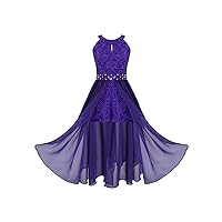CHICTRY Kids Big Girls Sequin Lace Rhinestone Belt Romper Dresses Wedding Birthday Party Dance Maxi Gowns
