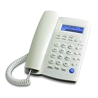 Y043 Corded Landline Telephone for Home, Caller ID/Call Waiting, Easy-to-Use, Speaker, Display, Desk Phone Only (Off-White)