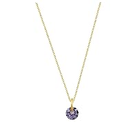 jewellerybox Gold Plated Sterling Silver & 4mm Alexandrite CZ Necklace - 16-22 Inches