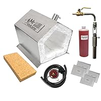 MR VOLCANO Hero - Portable Propane Forge (Complete Kit - Now with Superwool Xtra) Made in USA (Stainless Steel) Single Burner Professional Artists Hobby Knife Making Tool Making Farrier Blacksmith