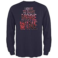 Old Glory New Years Drink More Wine Navy Adult Long Sleeve T-Shirt - 2X-Large