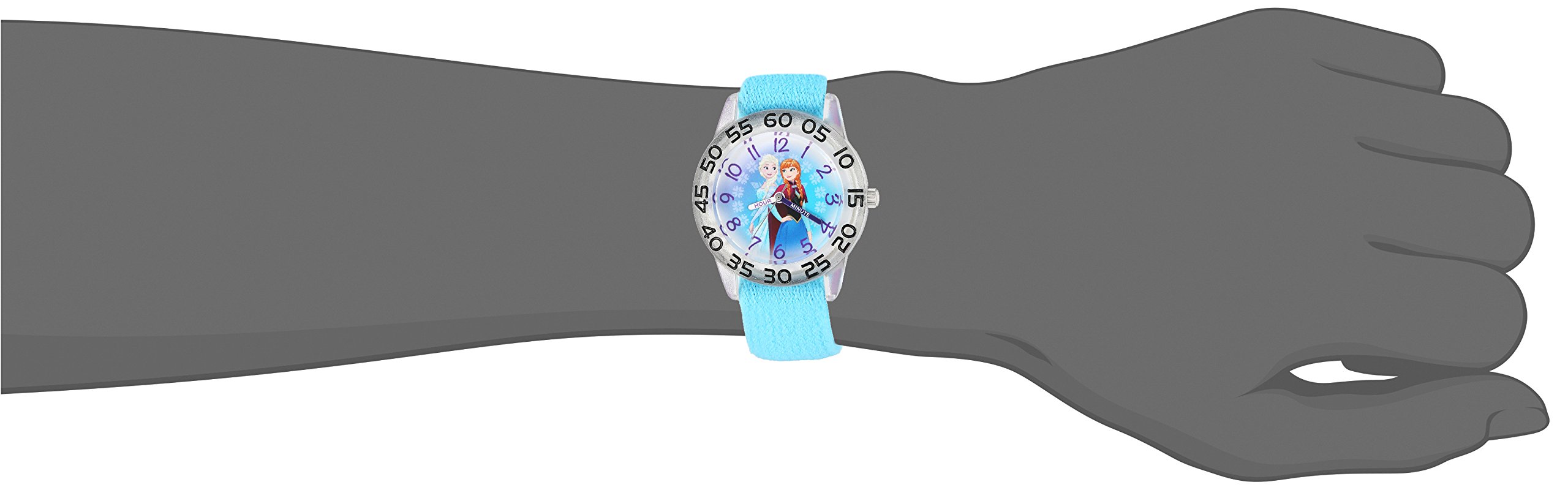 Disney Frozen Kids' Plastic Time Teacher Analog Quartz Nylon Strap Watch