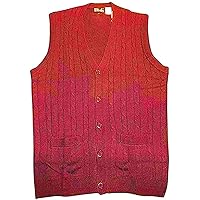 D'Avila 100% Acrylic and Tall Sleeveless Big Cable Knit Cardigan Vests