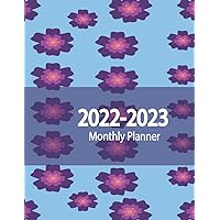 2022-2023 Monthly Planner: Pretty Purple Flowers &blue planner Calendar two year for Work or Personal Use - 24 Months Agenda Schedule Organizer with To-do lis,