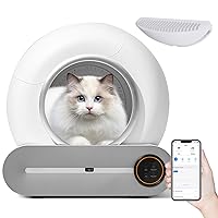 Self Cleaning Cat Litter Box, Automatic Cat Litter Box, Smart Litter Box with Large Capacity, Automatic Scooping and Odor Removal, APP Control/Low Noise/Integrated Safety