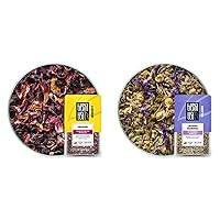 Tiesta Tea - Fireberry, Loose Leaf Cranberry Hibiscus Rooibos Tea, Decaf, 1.7 oz Pouch - 25 Cups & Lavender Chamomile, Loose Leaf Soft Chamomile Herbal Tea, 0.9oz Resealable Pouch - 20-25 Cups