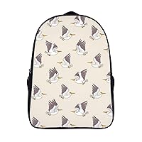 Cartoon Pelican 16 Inch Backpack Adjustable Strap Daypack Double Shoulder Backpack Business Laptop Backpack for Hiking Travel