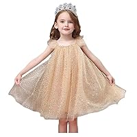 Blingbling Sequined Mesh Cap Sleeve Birthday Party Dress for Girls 2 to 8 Years