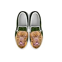 Kid's Slip Ons-All Dog Print Slip-Ons Shoes for Kids (Choose Your Breed) (3 Youth (EU34), Mastiff Dog)
