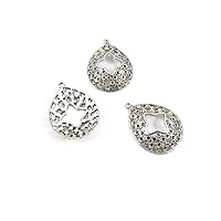 Jewelry Making Charms Antique Silver Tone Color Jewellery Charme Findingss Bulk Wholesale Suppliers Arts Crafts C8GY1 Dots Ear Drop