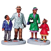 2009 Going to Church Set of 2 African American Christmas Village Figurines