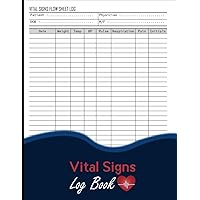 Vital Signs Daily Log Book: A Complete Health Tracker, Daily Healthcare Journal to Monitor Weight, Pain Scale, Heart Rate, Blood Pressure Oxygen ... Blue Cover 122 Pages Size 8,5x11 Inches