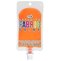 TULIP Brush-On Fabric Paint, Orange 2.7 fl oz Pouch, Dries Soft and Permanent
