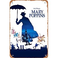 Mary Poppins Movie Poster Retro Metal Sign Vintage Tin Sign for Cafe Bar Home Wall Decor 12 X 8 inch