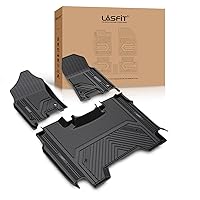 LASFIT Floor Mats Fit for Ram 1500 Crew Cab 2019-2024 Without Rear Under-Seat Factory Storage, Bucket Seat, All Weather Heavy Duty Custom Fit Car Floor Liners 1st & 2nd Row, Black