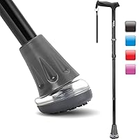 All Terrain Walking Cane for Men & Women, Lightweight, Foldable, Adjustable, Shock Absorption, Collapsible, Air Cushion Cane Tip Walking Stick for Seniors & Adults