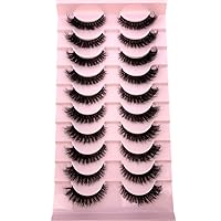 HBZGTLAD New 10 pairs Natural Lashes 3D Mink Lashes Faux Mink Fluffy Lash Soft Full Thick Wispy Eyelash Dramatic False Eyelashes Makeup (ja21)