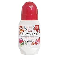 Crystal Mineral Deodorant Roll-On Body Deodorant With 24-Hour Odor Protection, Pomegranate, Non-Sticky Roll-On, No Aluminum Chlorohydrate, 2.25 FL OZ - 1 pack