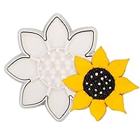Flycalf Sunflower Cookie Cutter Flower with Plunger Stamps Holiday PLA Baking Accessories Cutter Molds Decorative Party 3.5