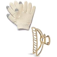Moisturizing Gloves & Gold Metal Claw Clips with Discount