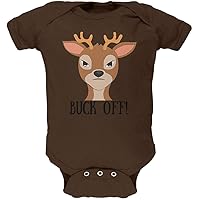 Old Glory Deer Buck Off Funny Pun Soft Baby One Piece