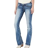 Women's Stretch Bootcut Jeans Button Down Curvy Regular Fit Bootcut Jean Classic-Fit Slim Straight-Leg Jean