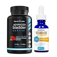 Advanced Bladder Control Supplements 60Ct + Vitamin D3 K2 Liquid Drops w/ K2 MK7-2,000 IU Per Drop Liquid Vitamin D K2 Drops 1Oz