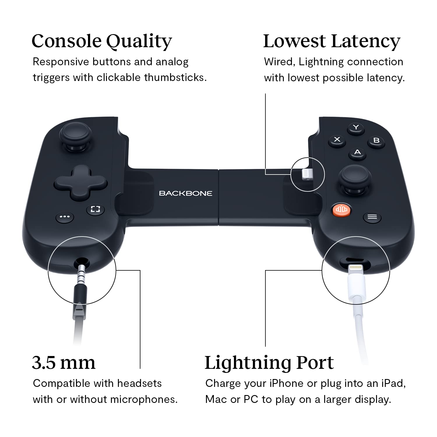 BACKBONE One Mobile Gaming Controller for iPhone - Turn Your iPhone into a Gaming Console - Play Xbox, PlayStation, Call of Duty, Fortnite, Roblox, Minecraft, Genshin Impact & More