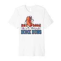 Hot Dogs And Home Runs Softball Vintage Baseball Mom Retro Premium T-Shirt