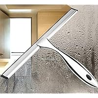 All-Purpose Shower Squeegee for Shower Doors,Stainless Steel Glass Cleaner, Bathroom, Window and Car Glass Purpose Squeegee