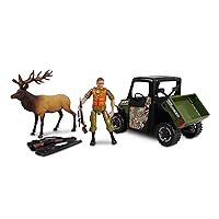 NKOK 1:18 Realtree 6 Piece RT Polaris Ranger Elk Hunting Playset (Colors May Vary), Allows Children to Pretend Play and Use Their Imagination, for Ages 3 and up
