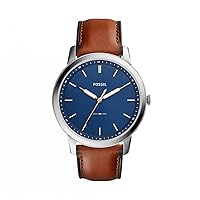 Fossil Minimalist Watch for Men, Quartz Movement with Stainless Steel or Leather Strap