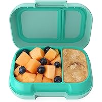 Bentgo® Kids Snack - 2 Compartment Leak-Proof Bento-Style Food Storage for Snacks and Small Meals, Easy-Open Latch, Dishwasher Safe, and BPA-Free - Ideal for Ages 3+ (Aqua)