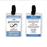 Adjustable Child ID Badge for Autism Communication - Waterproof Emergency Alert Card with Custom Details - Kid-Friendly Medical Info Lanyard for Travel & School