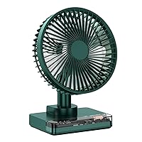 Desktop Shaking Clock Fan 90° Rotation 4 Speeds Strong With 3600mAh Capacity For Home Office Usb Clock Fan