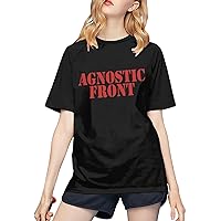 Agnostic Front Logo Baseball T Shirt Woman's Fashion Tee Summer O-Neck Short Sleeves Tops Black