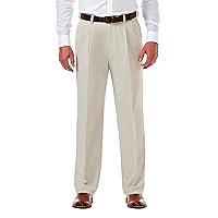 Haggar mens Cool 18 Pro Classic Fit Pleat Front Hidden Expandable Waist With Big & Tall Sizes Casual Pants, String, 44W x 29L US