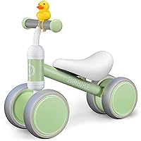 Baby Balance Bike Toys for 1 Year Old Gifts Boys Girls 10-24 Months Kids Toy Toddler Best First Birthday Gift Children Walker No Pedal Infant 4 Wheels Bicycle (Macaron Green)