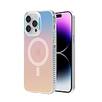 DGM Cap Strong Magnetic Iridescent Matte for iPhone 14 Pro Case [10FT Drop Protection] [Compatible with MagSafe] Translucent Slim Protective Cover 6.1inch 2023 (Multicolor)