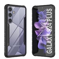PunkCase for Galaxy S24 Plus Case [Armor Stealth Series] Protective Military Grade Multilayer Cover W/Aluminum Frame [Clear Back] Ultimate Drop Protection for Your S24+ Plus 5G (6.7